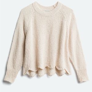Miriam Cropped Scalloped Hem Pullover EUC
